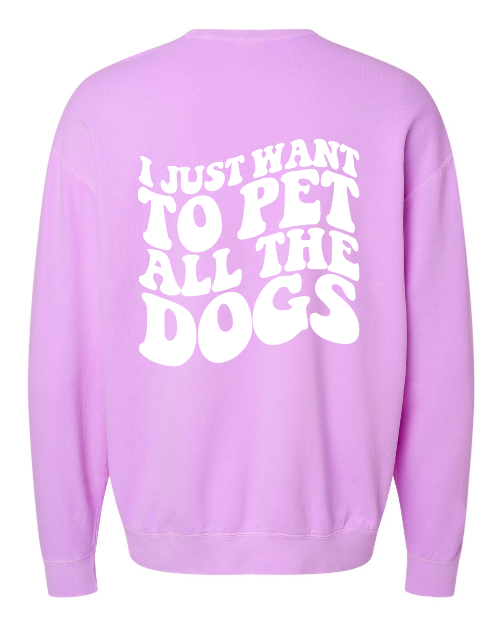 [Clearance 20%] I Just Want To Pet All The Dogs Sweatshirt, Neon Violet