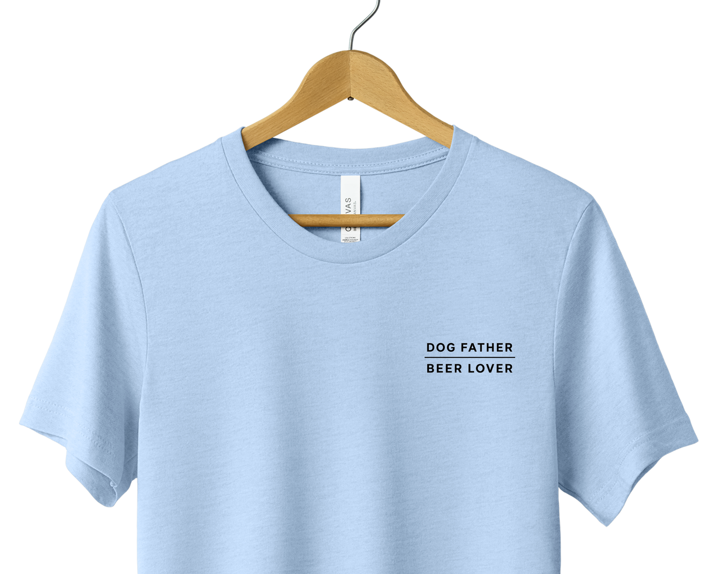 Dog Father Beer Lover Tee | Heather Baby Blue