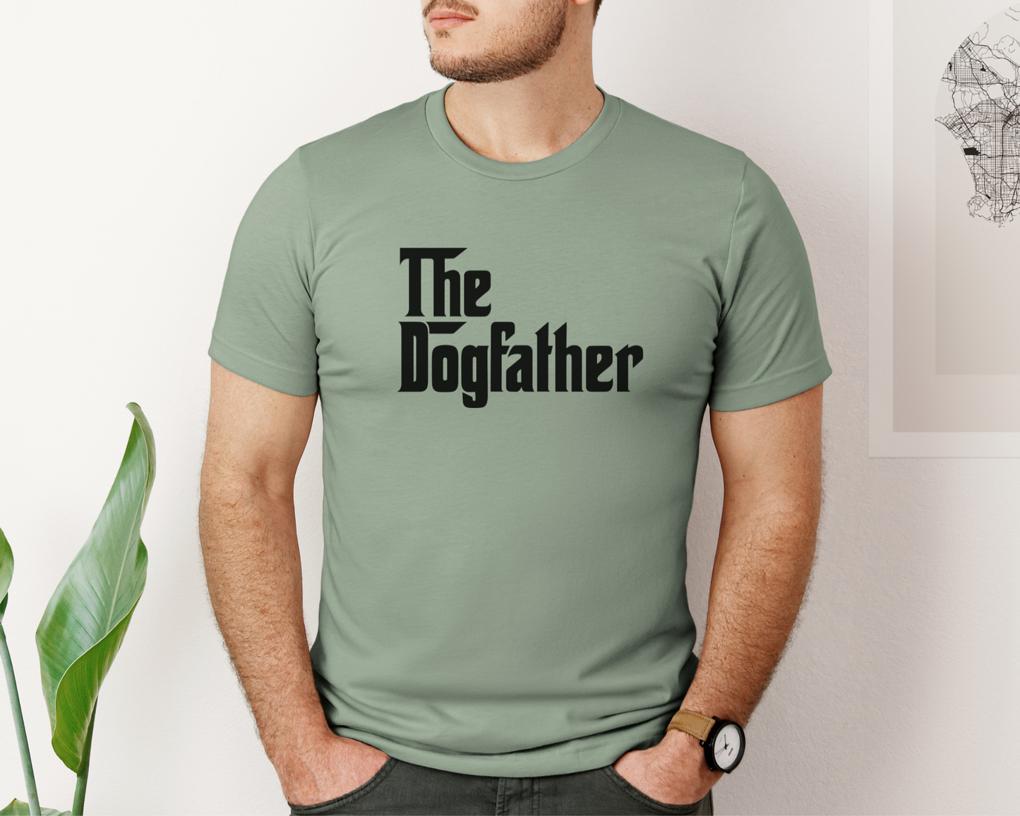 The DogFather Crewneck T-shirt, Sage