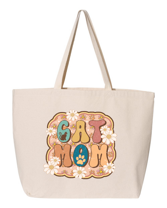 Canvas Tote Jumbo - Cat Mom