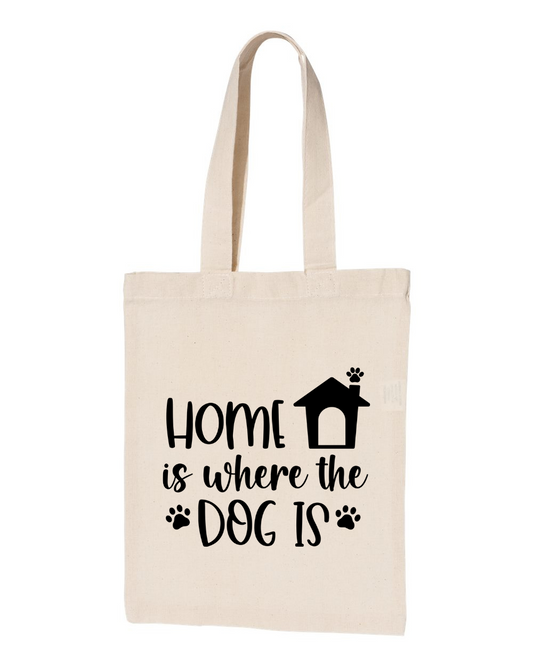 Canvas Cotton Tote Mini - Home is where the Dog Is