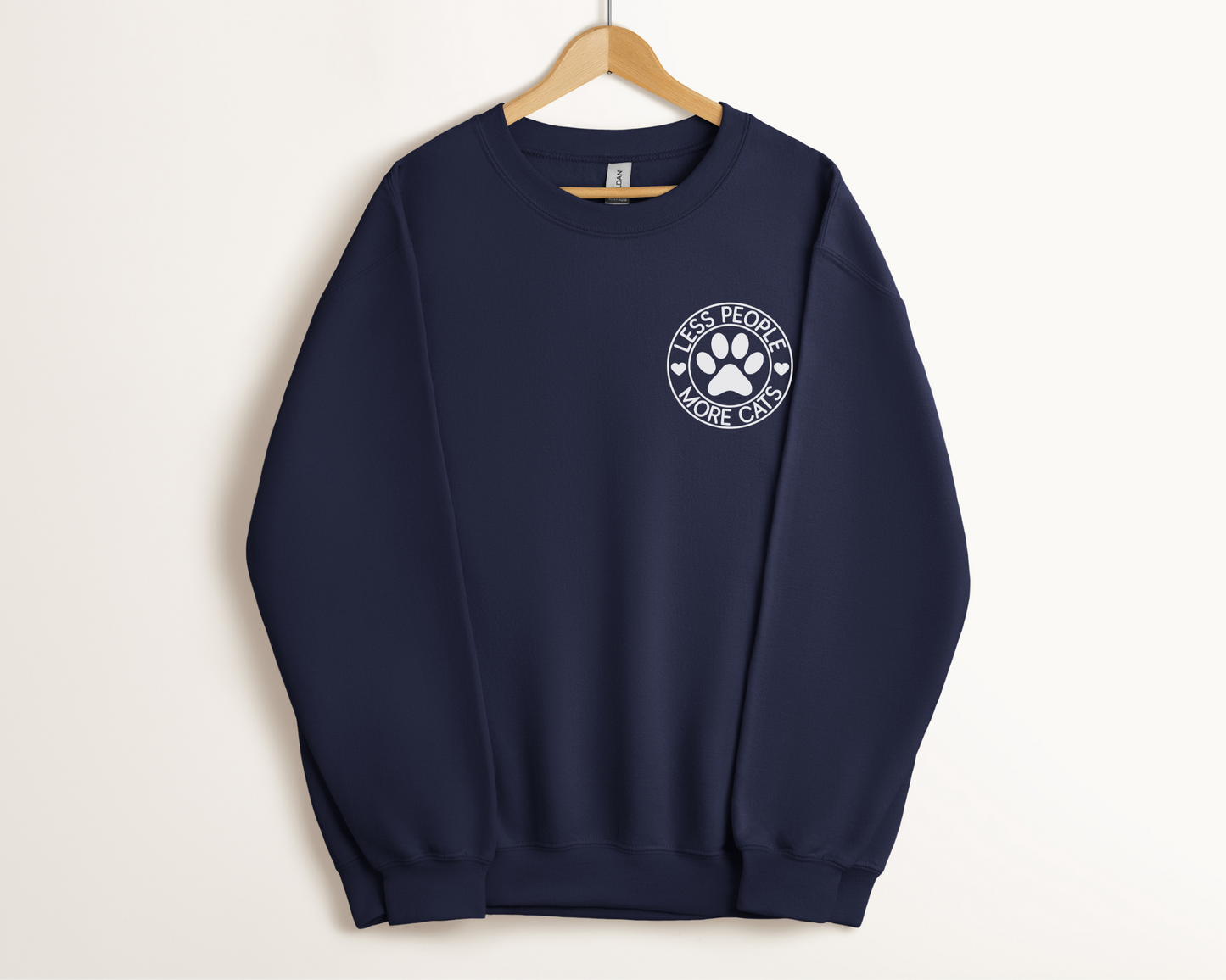 Less People More Cats Sweatshirt, Navy