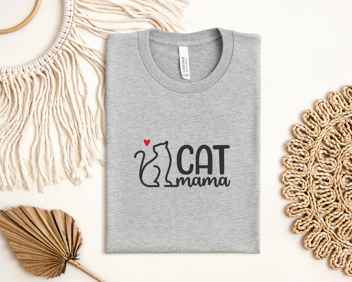 Cat Mama T-shirt, Athletic Heather