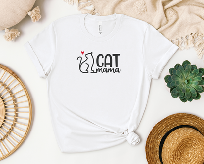 Cat mama Crewneck T-shirt, White