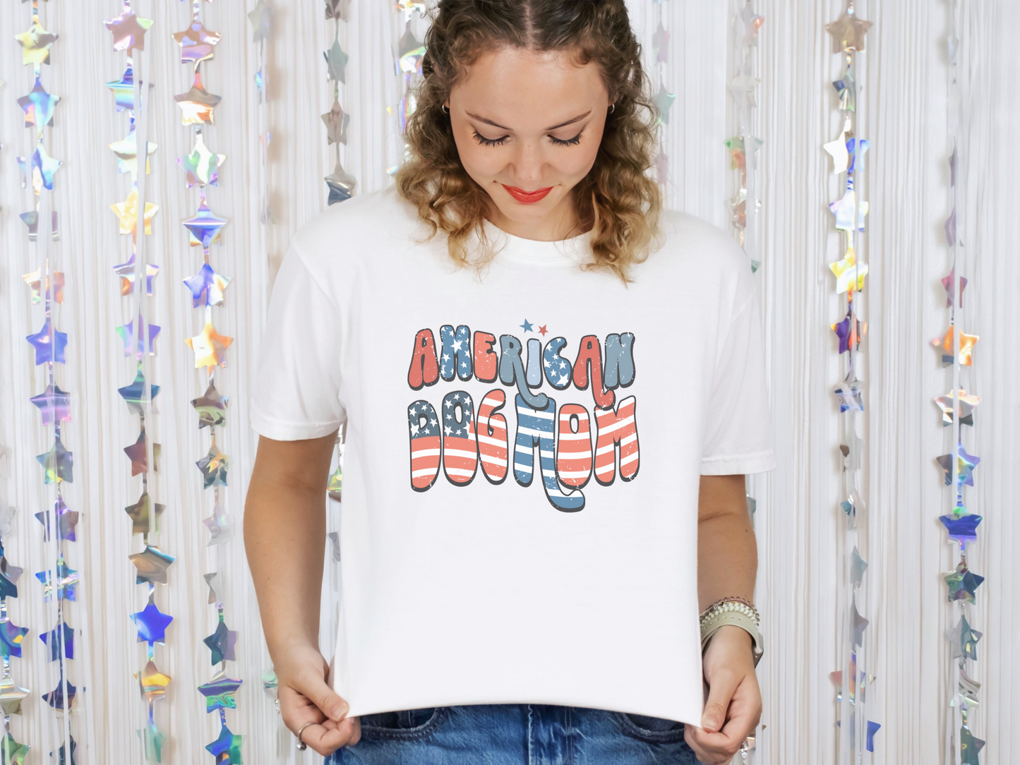 [20% OFF] American Dog Mom Crewneck T-shirt, White