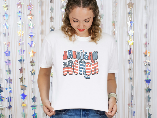 American Dog Mom Crewneck T-shirt