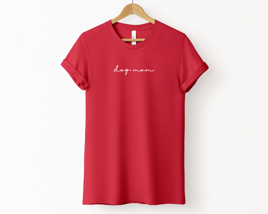 Dog Mom Crewneck T-shirt, Red