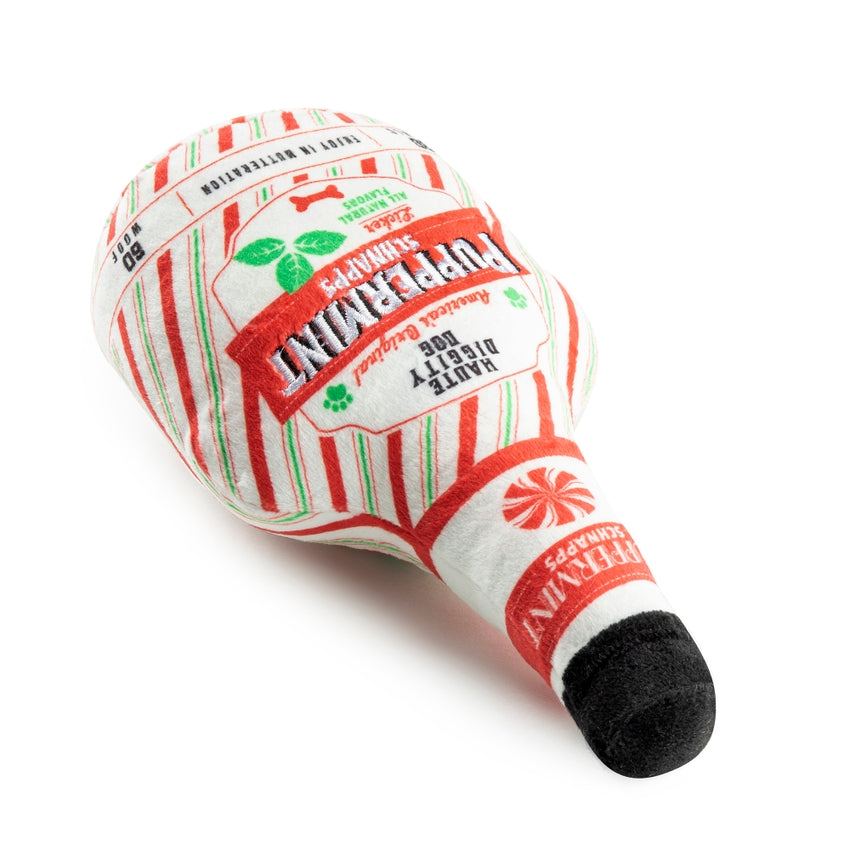 Puppermint Schnapps Bottle Christmas Dog Toy