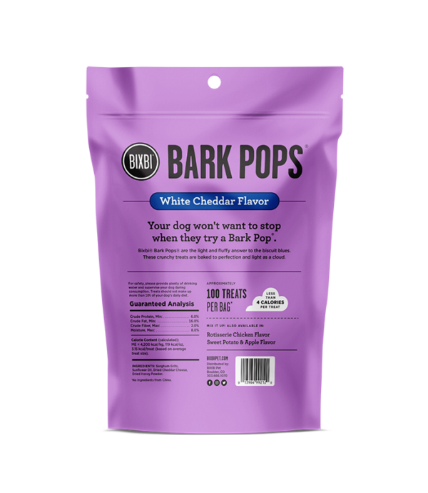 Bixbi Bark Pops - White Cheddar 4oz