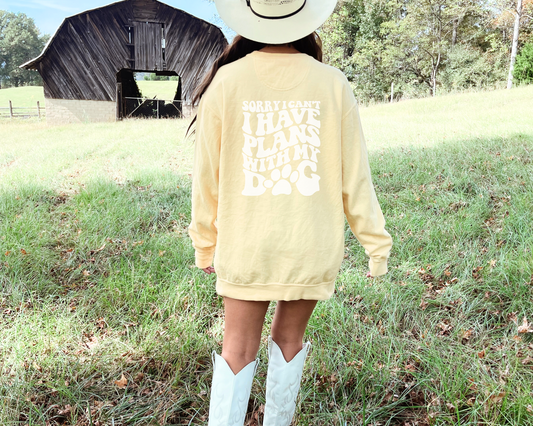 [20% OFF] Sorry I Can't I Have Plans With My Dog Sweatshirt, Butter