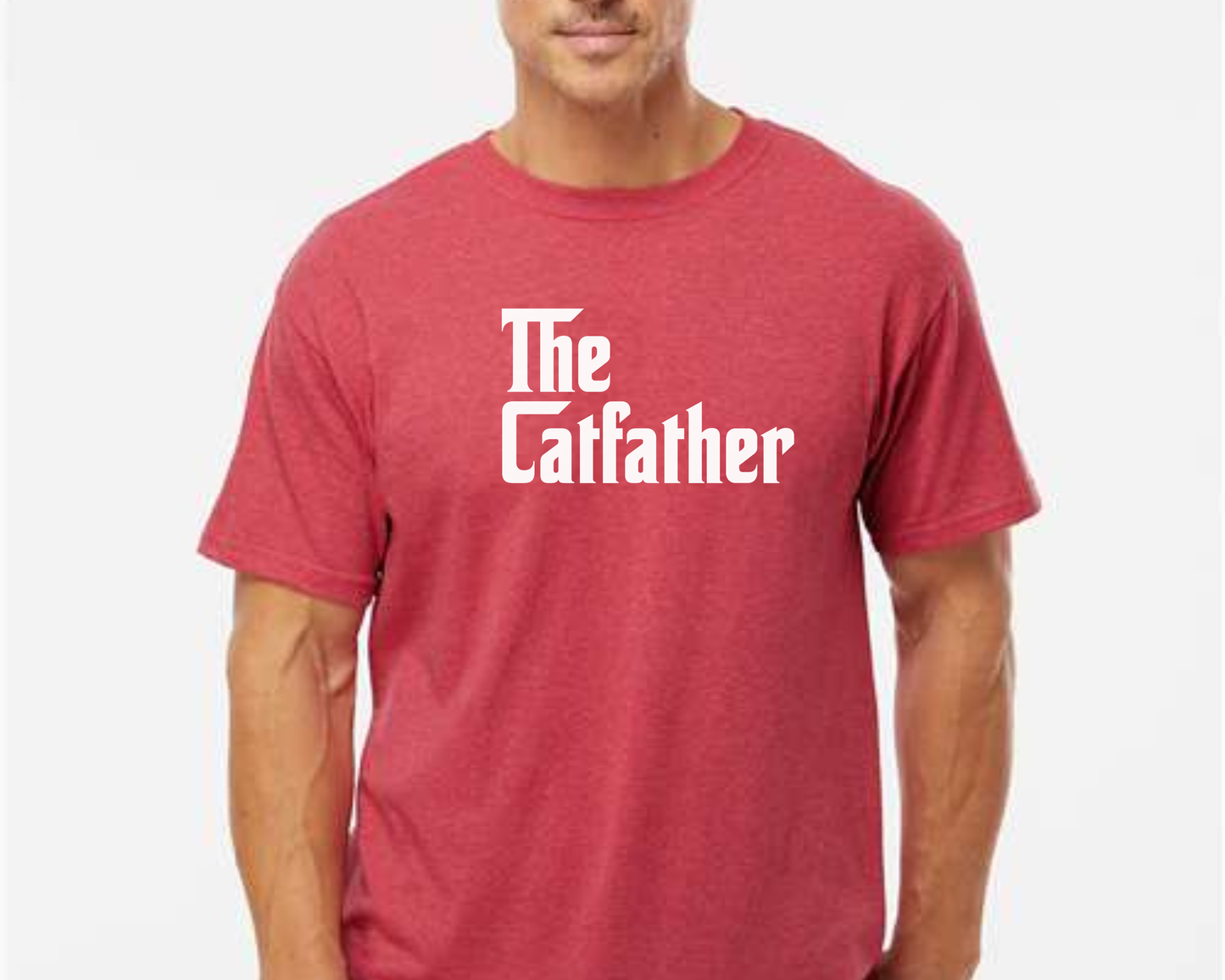 The CatFather Tee | Heather Red