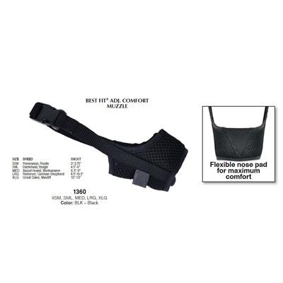 Best Fit Adjustable Comfort Dog Muzzle, Black