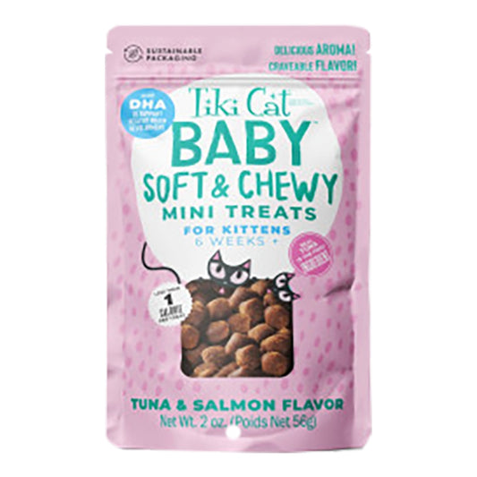 Tiki Pets Cat Soft & Chewy KITTEN TUNA & SALMON 2OZ