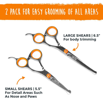 Professional Dog Grooming Shears (2 Pack), Orange