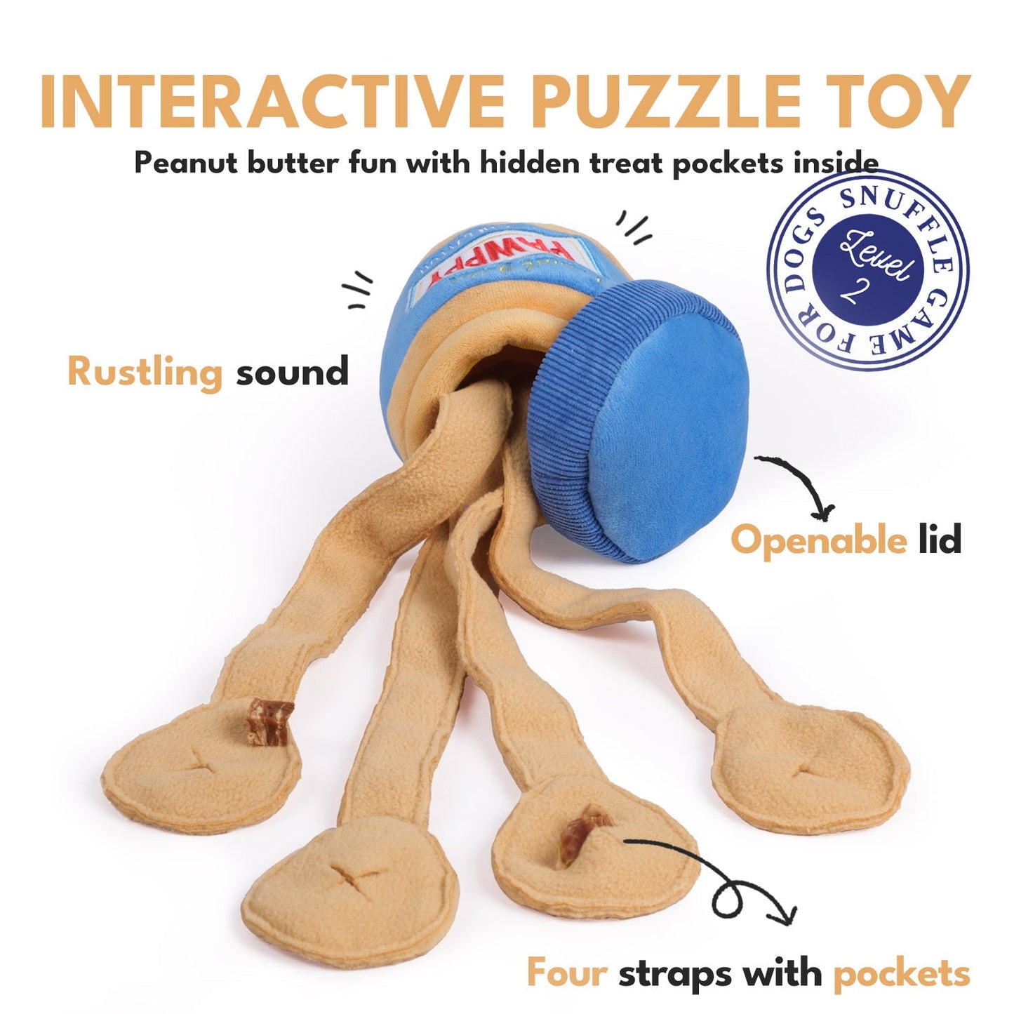 Peanut Butter Jar Snuffle Dog Toy