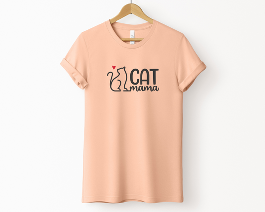 Cat Mama T-shirt, Peach
