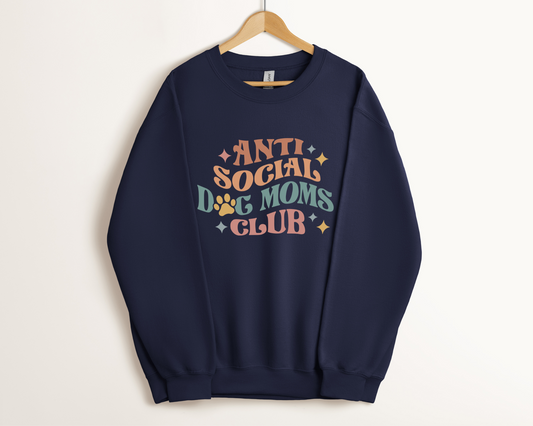 Anti Social Dog Moms Club Sweatshirt, Navy