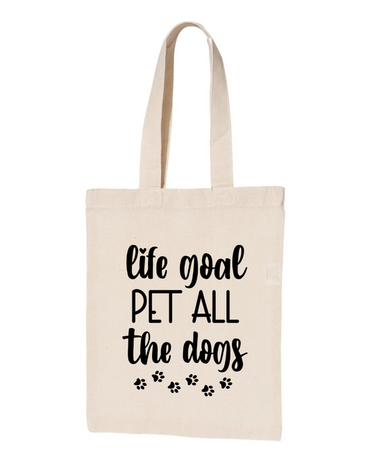 Canvas Cotton Tote Mini - Life Goal Pet All The Dogs