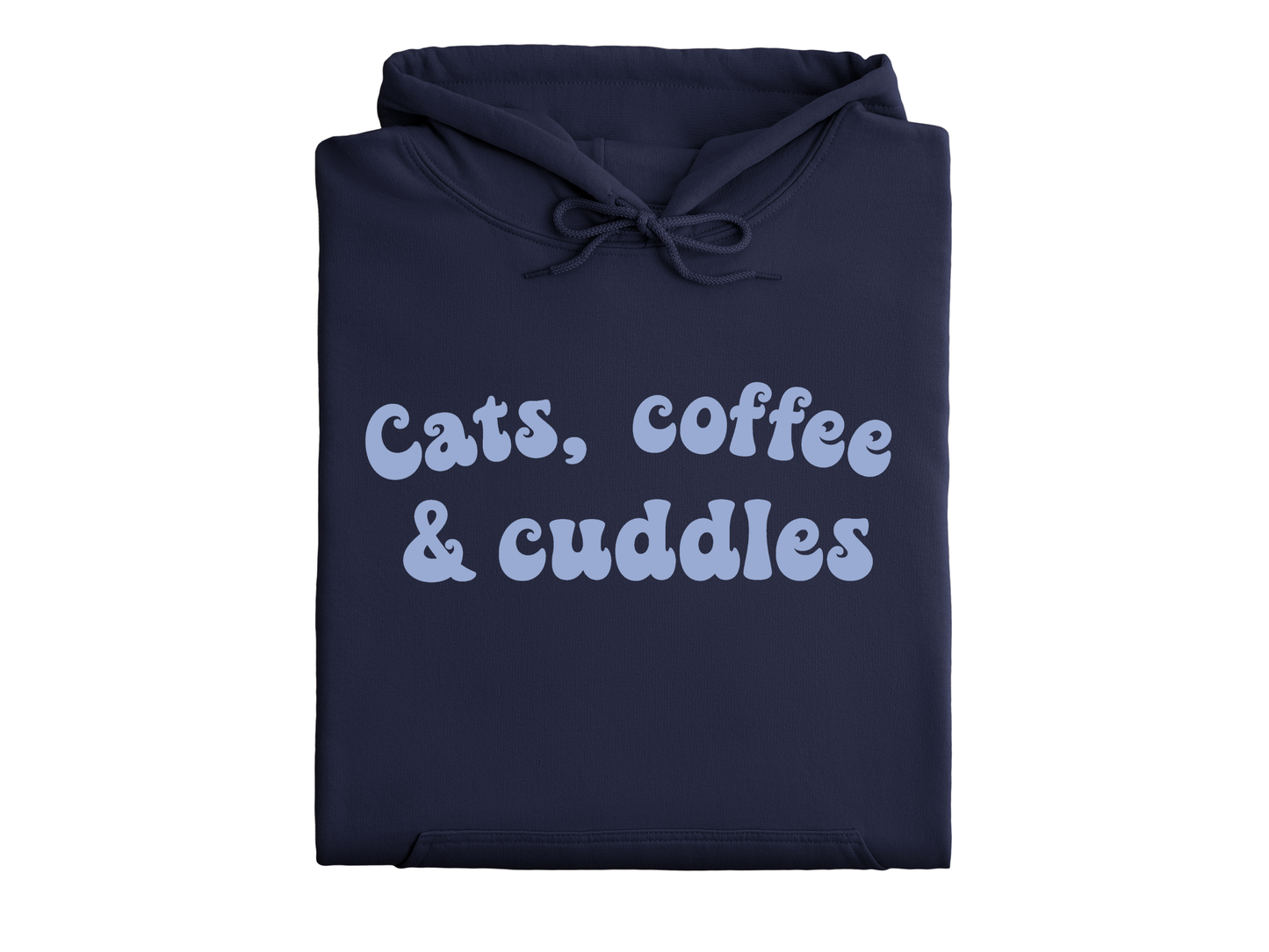Cats, Coffee & Cuddles Hoodie, Navy