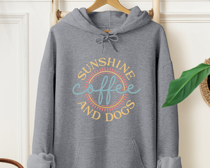 Sunshine, Coffee and Dogs Hoodie, Graphite Heather