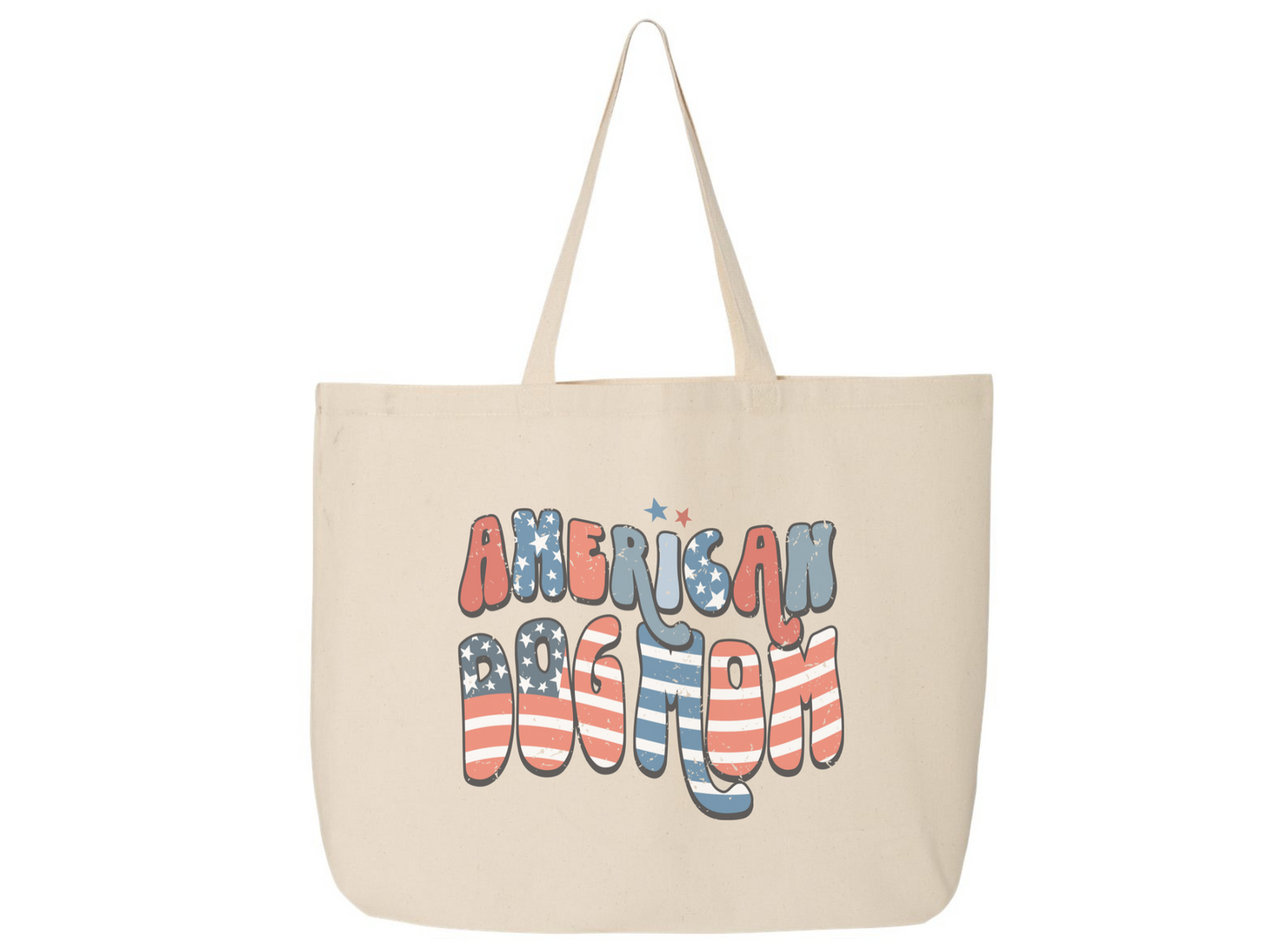 [Clearance 20%] Canvas Tote Jumbo - American Dog Mom