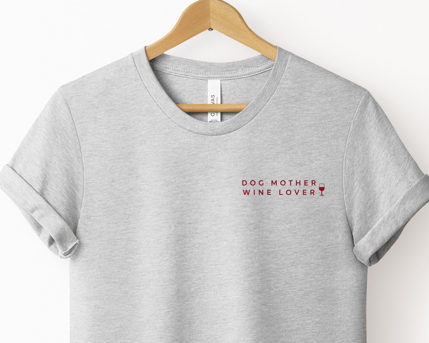 Dog Mother Wine Lover Tee | Athletic Heather