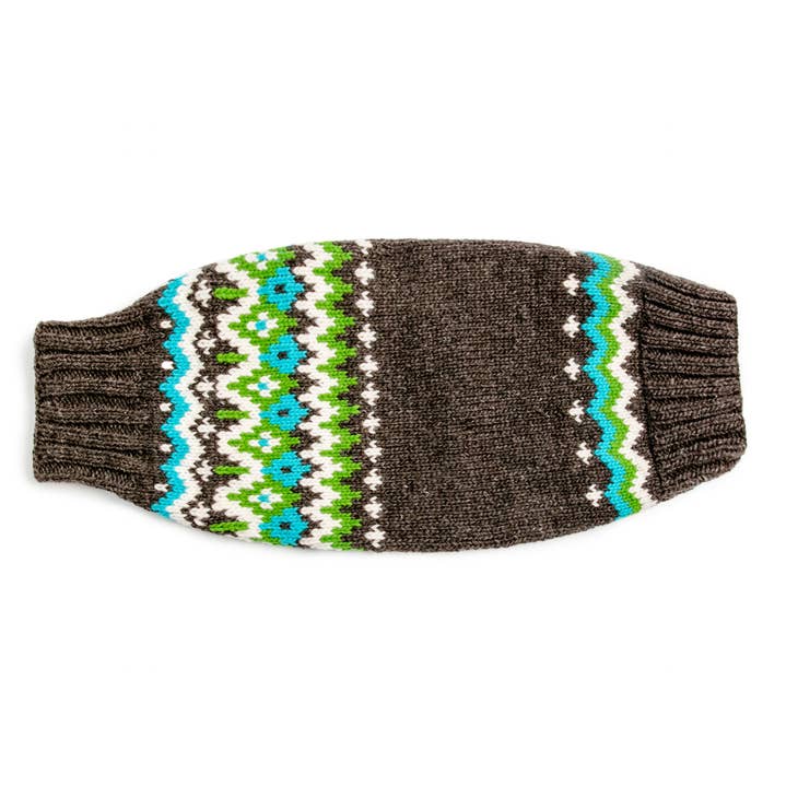 Charcoal Fairisle Dog Sweater