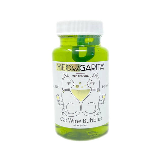 Meowgarita Cat Wine Bubbles, Non-Toxic, Catnip Bubbles For Cat
