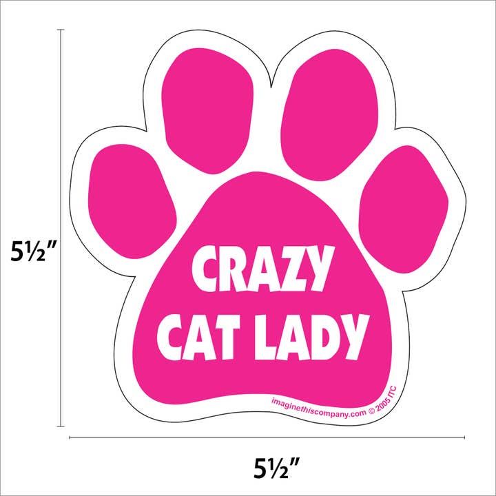 Car Magnet - Crazy Cat Lady Pink
