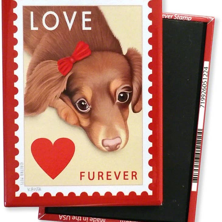 Dog Magnet - Dachshund "Doxie Furever Stamp"