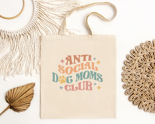 Canvas Cotton Tote - Anti Social Dog Moms Club