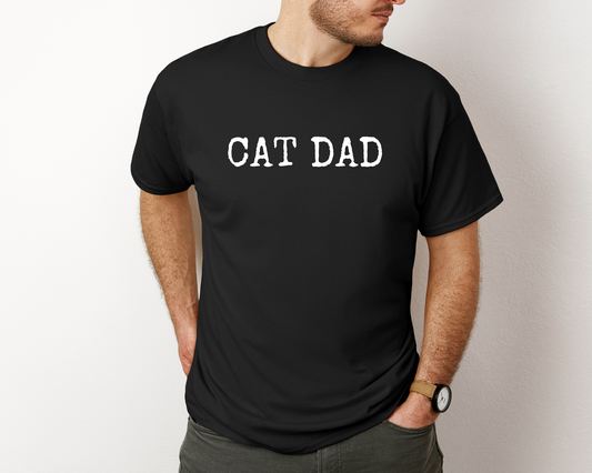 [Clearance 10%] Cat Dad T-shirt, Black