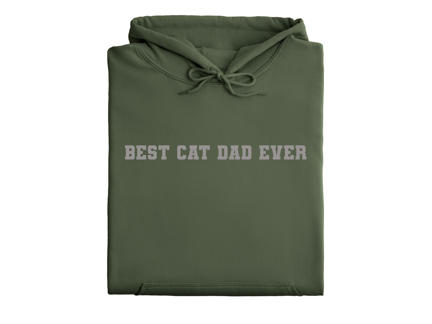Best Cat Dad Ever Hoodie, Military Green