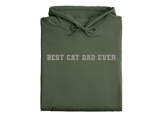 Best Cat Dad Ever Hoodie, Military Green