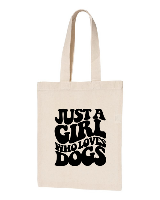 Just A Girl Who Loves Dogs Canvas Cotton Tote Mini