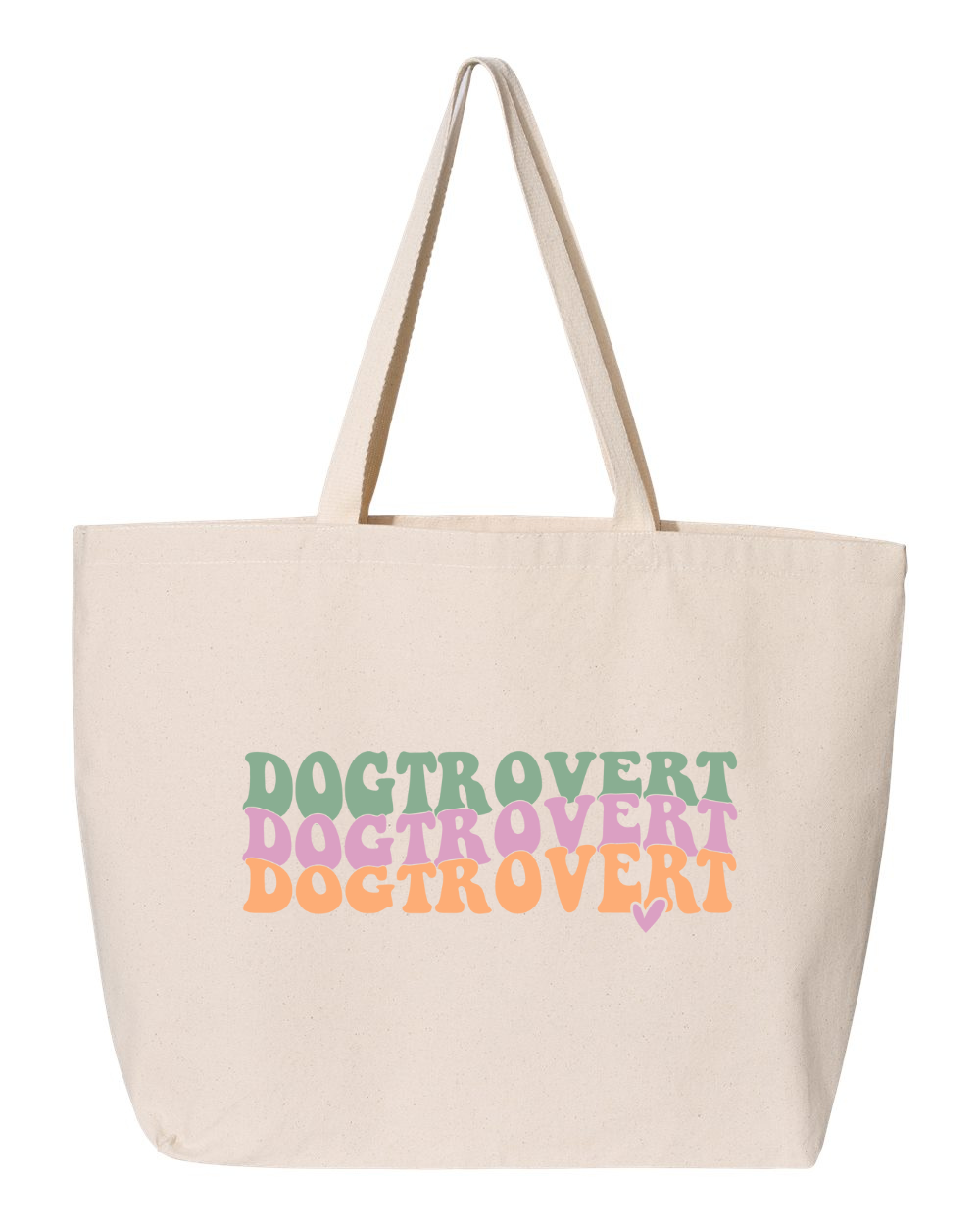 Canvas Tote Jumbo - Dogtrovert, Pastel