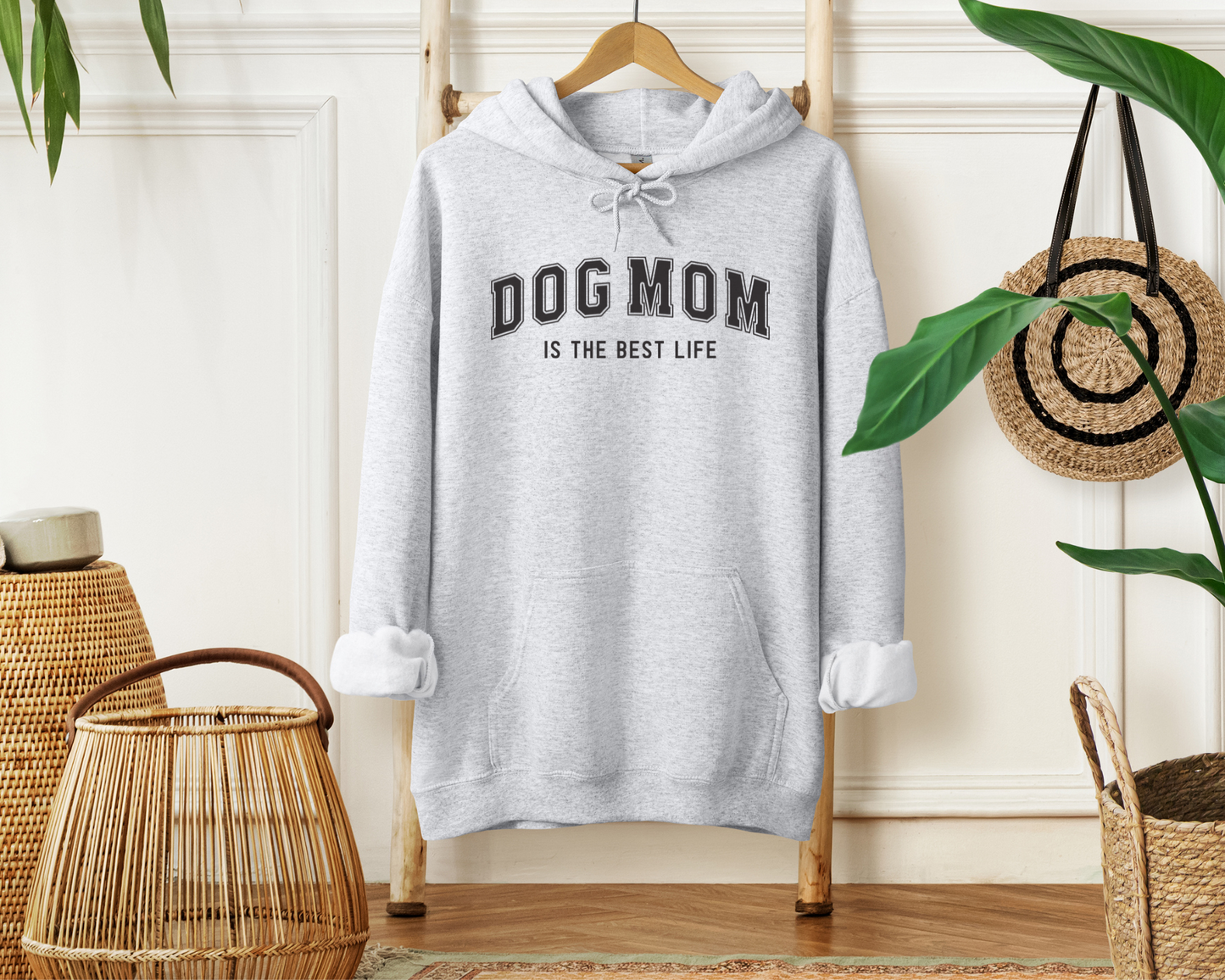 Dog Mom Hoodie, Ash