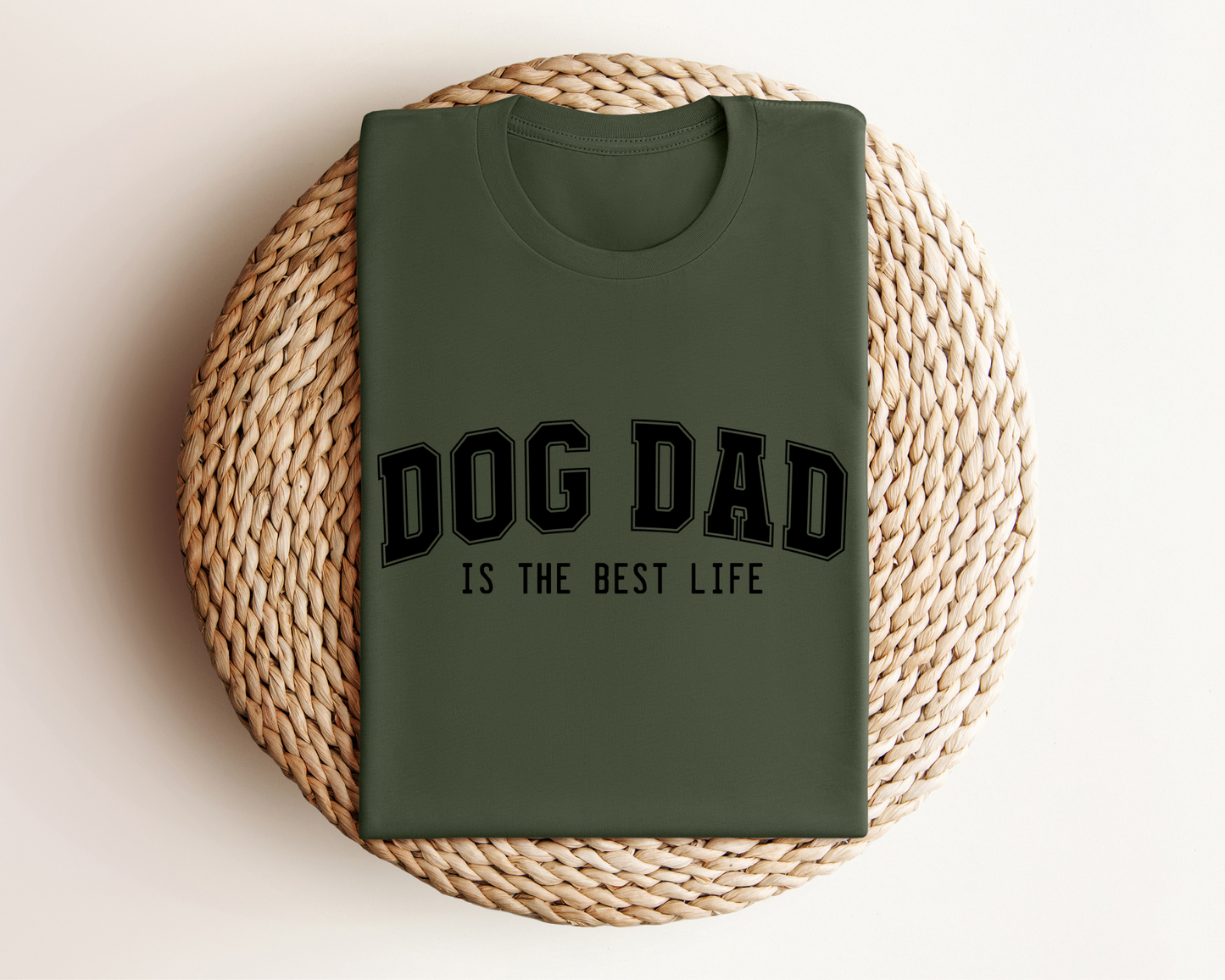 Dog Dad Crewneck T-shirt, Military Green