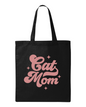 Cotton Tote - Cat Mom, Black