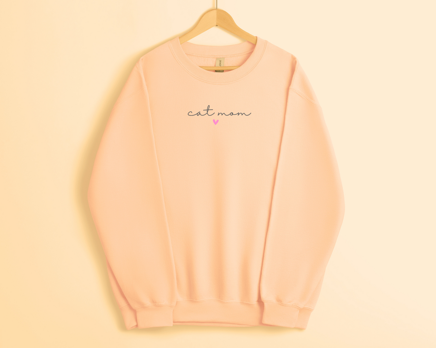 Cat Mom (Heart) Sweatshirt, Dusty Rose