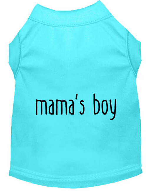Mama's Boy Dog Tee - Aqua
