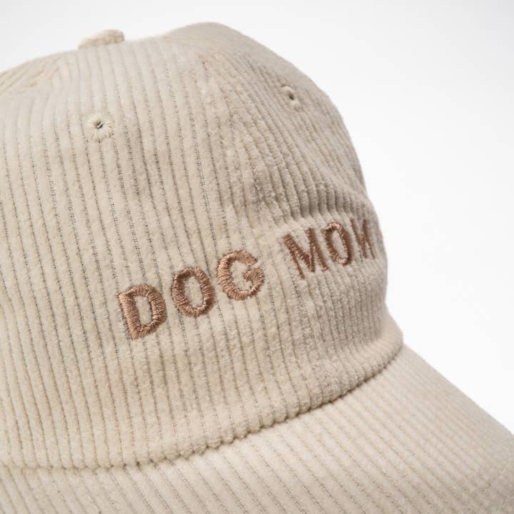 Dog Mom Corduroy Hat, Ivory