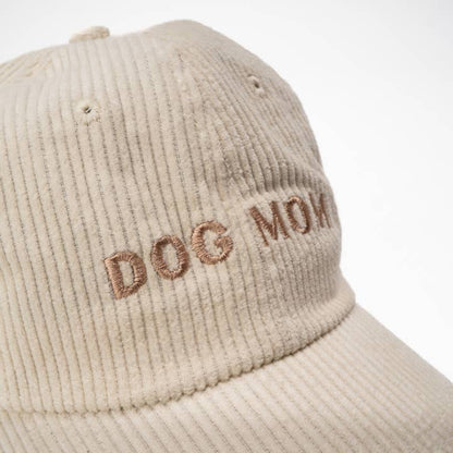 Dog Mom Corduroy Hat, Ivory