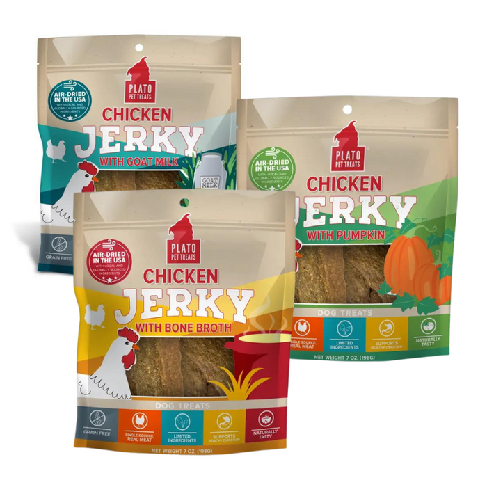 Plato Chicken Jerky On the Go! Dog Treats