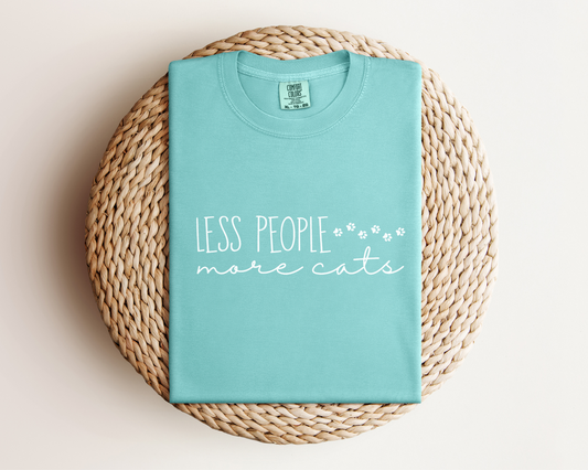 Less People More Cats Long Sleeve T-Shirt, Chalky Mint