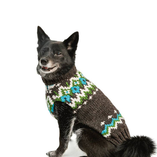 Charcoal Fairisle Dog Sweater