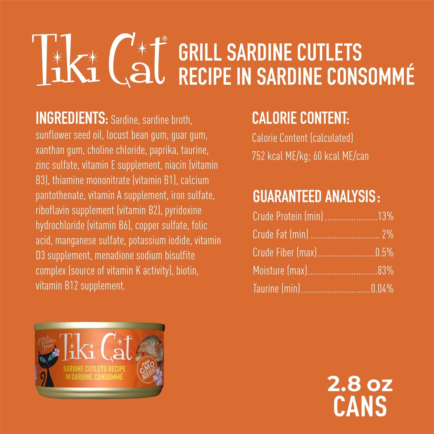 Tiki Cat GRILL SARDINE CUTLETS 2.8OZ