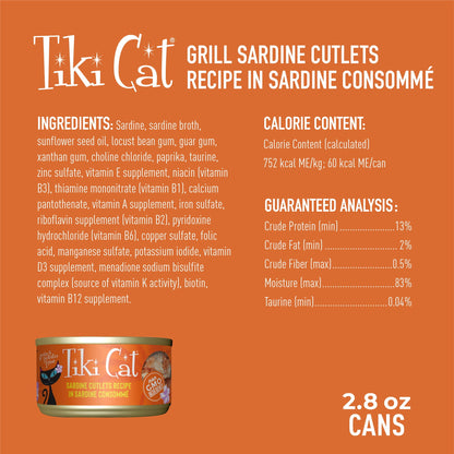Tiki Cat GRILL SARDINE CUTLETS 2.8OZ