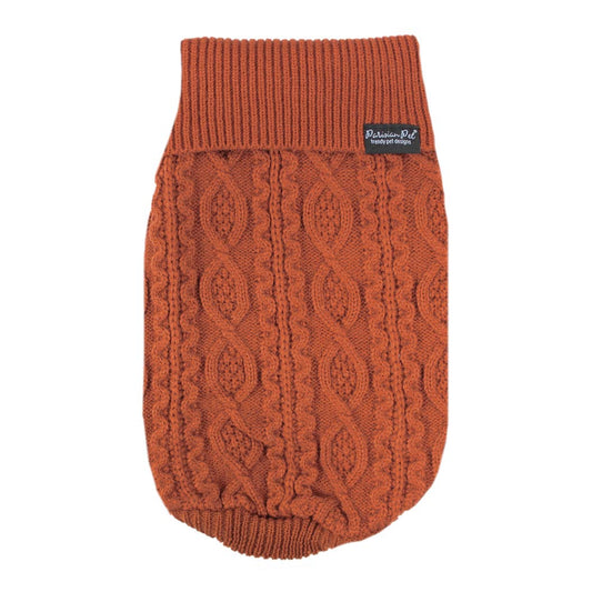 Cable Knit Sweater, Terracotta