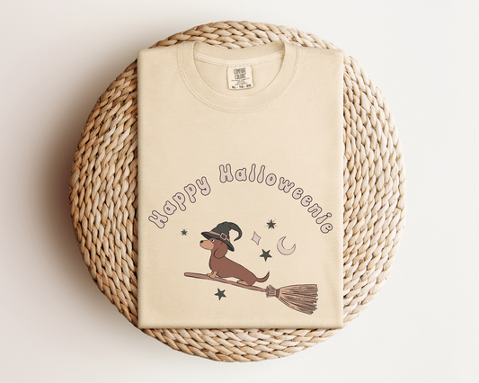 Happy Halloweenie Crewneck T-shirt, Ivory